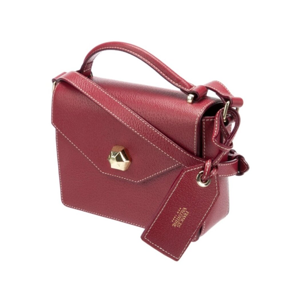 Frances Valentine Mini Midge Flap Red Boarskin Leather Cross Body L/N Condition - Picture 3 of 7